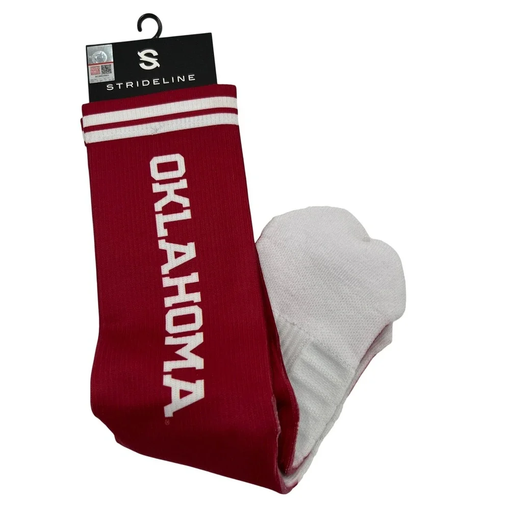 Strideline‎ Oklahoma Sooners Premium Full Sub Script Crew Socks Red White